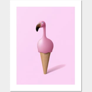 Flamingo Ice Cream Posters and Art